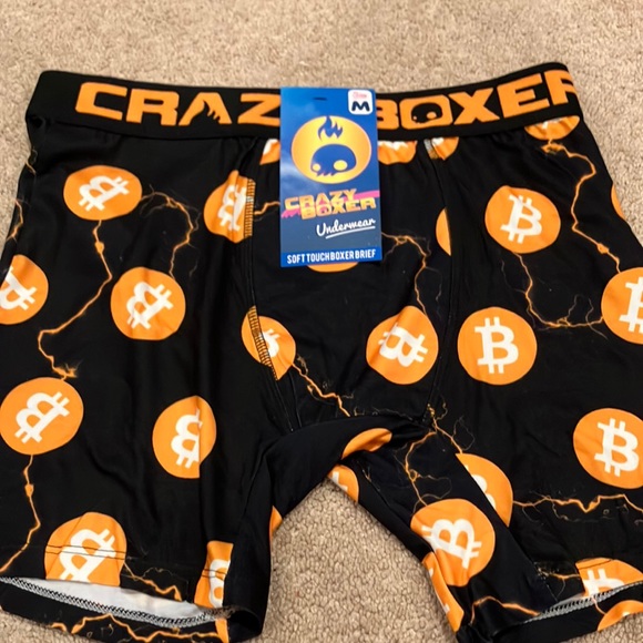Crazy Boxer NWT soft touch boxer brief Size M Bitcoin theme Rich Money - Picture 2 of 6
